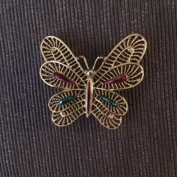 VTG 80s butterfly brooch - Picture 1 of 4